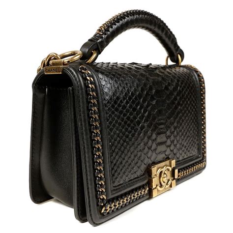 boy bag chanel python|Chanel boyfriend bag small.